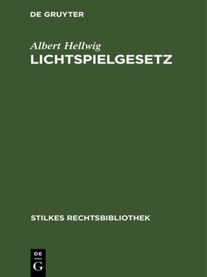 cover image of Lichtspielgesetz